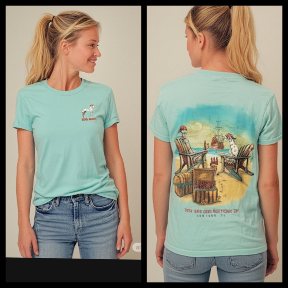 Blue Sea Dog Tee Shirt Small